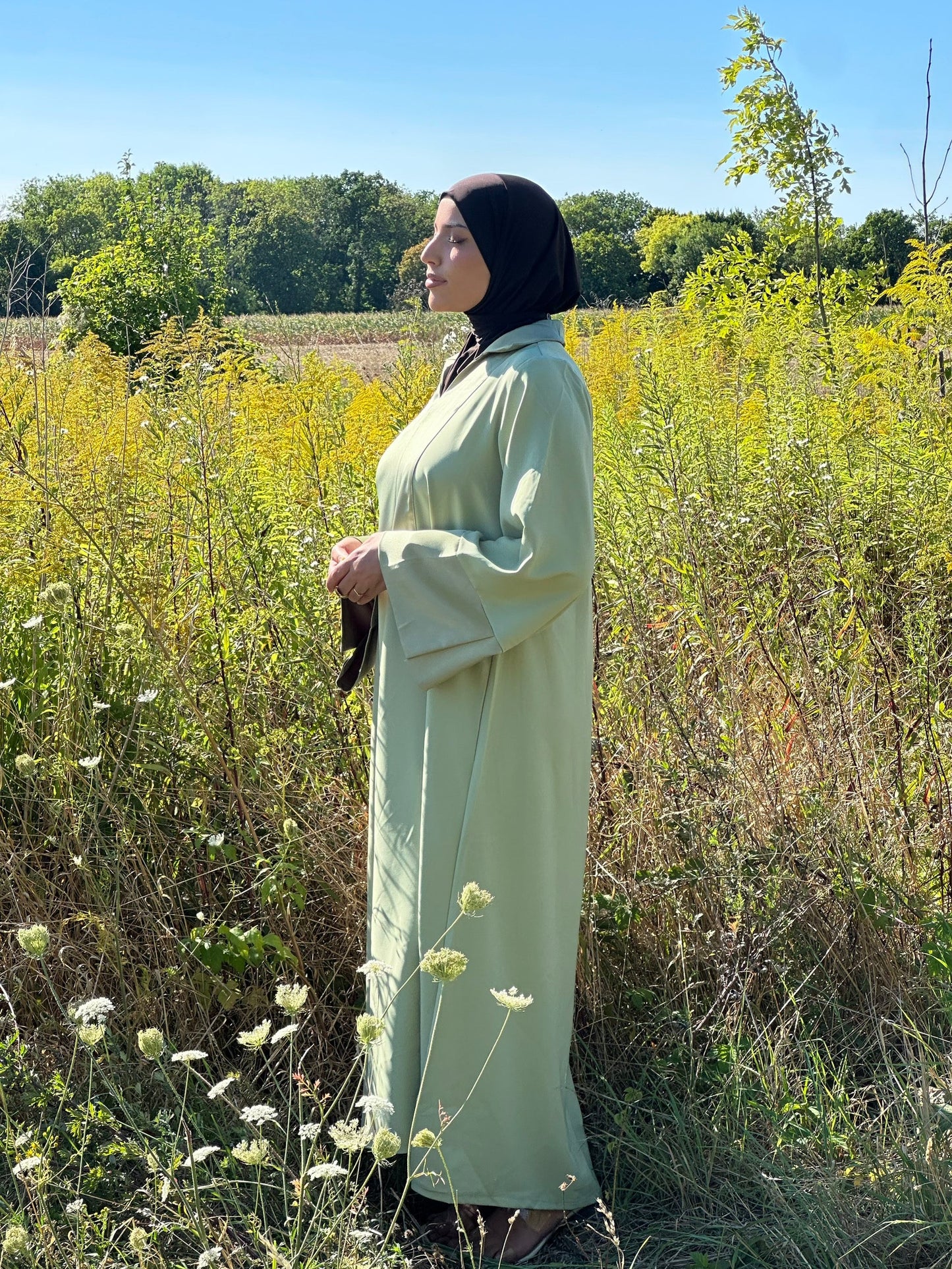 Robe Hayat Verte Hnynnamodesty