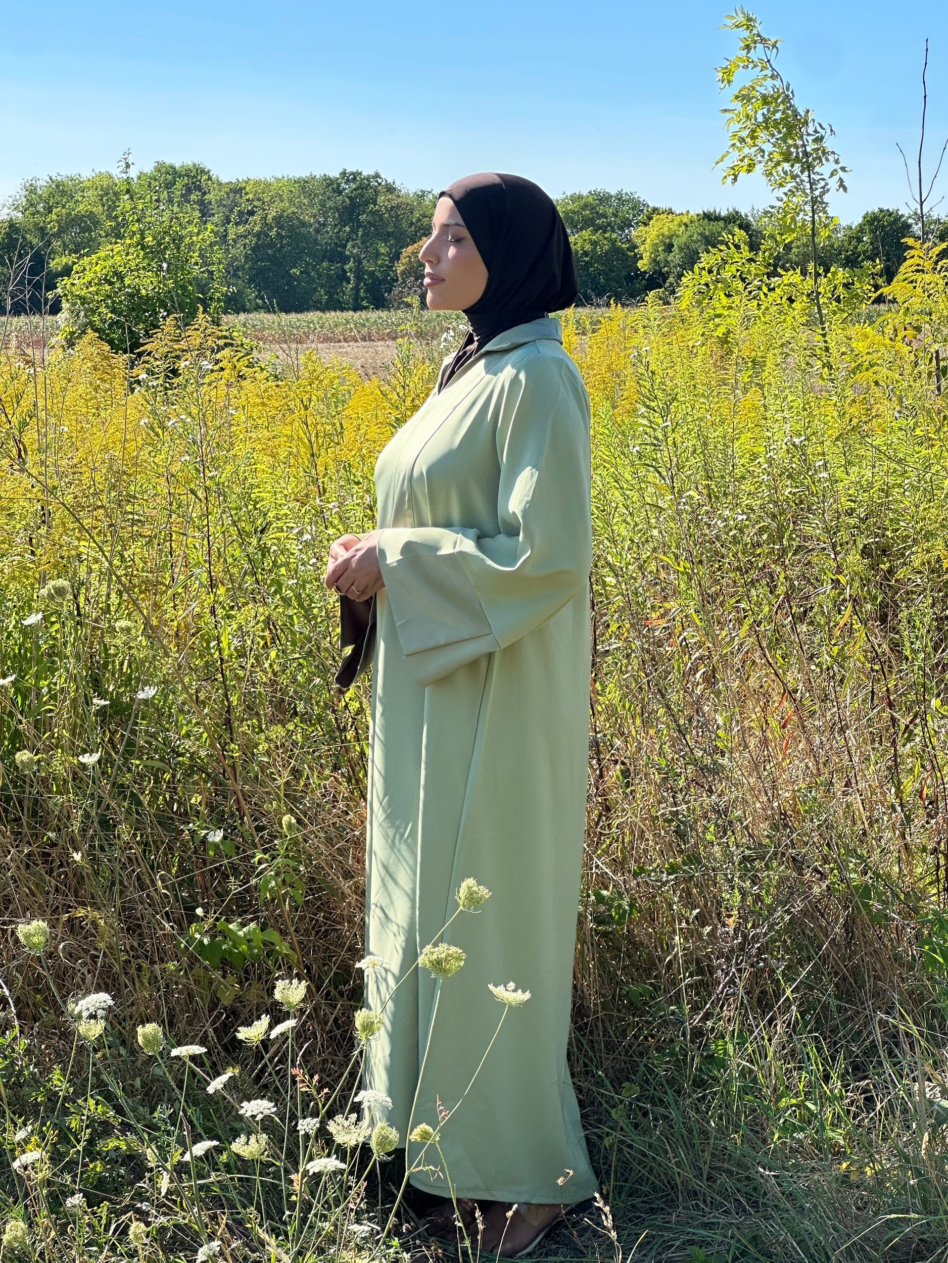 Robe Hayat Verte Hnynnamodesty