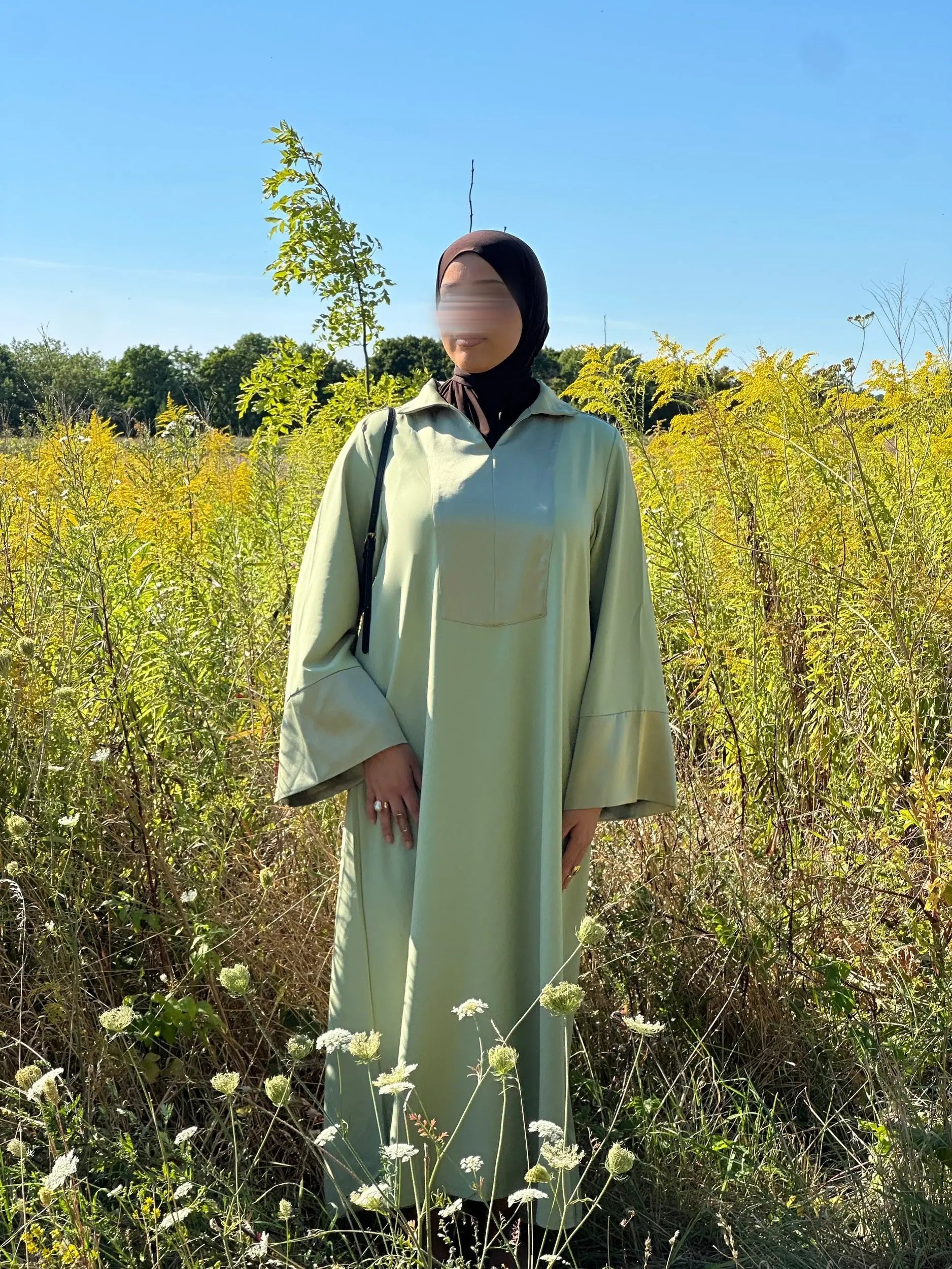 Robe Hayat Verte Hnynnamodesty