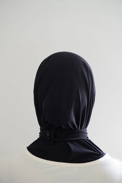 Hijab cagoule Noir – Léger, couvrant et confortable Hnynnamodesty