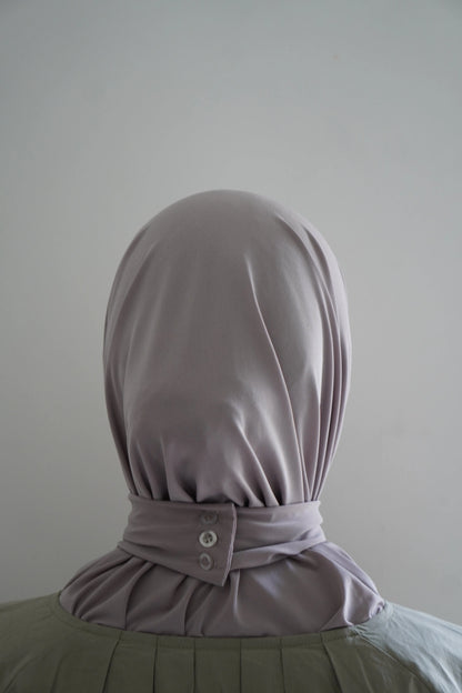 Hijab cagoule Gris clair – Léger, couvrant et confortable Hnynnamodesty