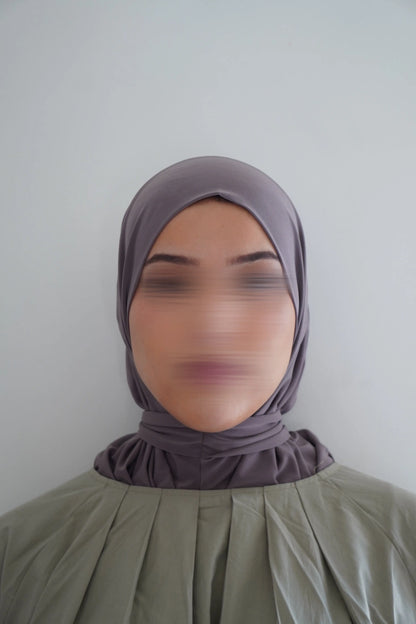Hijab cagoule Taupe – Léger, couvrant et confortable Hnynnamodesty